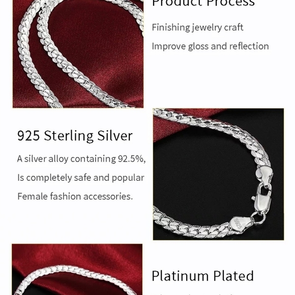 Platinum Sideway Chain Bracelet - Picture 4 of 4